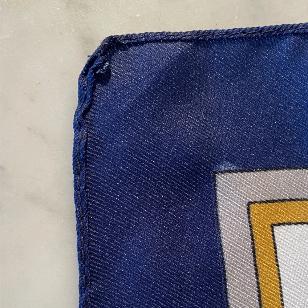 Vintage Multicolor Equestrian Horse Racing Square Italian Scarf - Picture 16 of 16